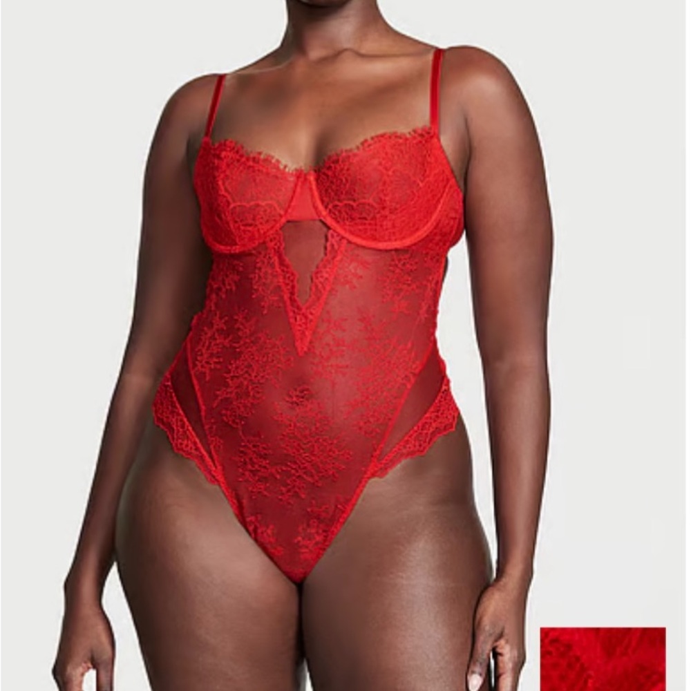 VS Red Lace Teddy Lingerie